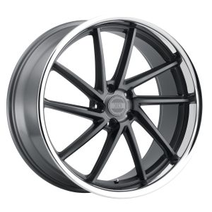 XO FLORENCE 20x9.0 5/112 ET20 CB66.56 MATTE GUNMETAL W/BRUSHED GUNMETAL FACE AND STAINLESS LIP RIGHT