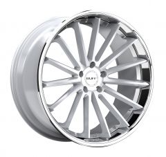 RUFF R3 22x9.0 5/120 ET30 CB74.1 GLOSS SILVER W/ CHROME STAINLESS STEEL LIP