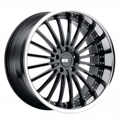 XO NEW YORK 22x10.5 5/130 ET40 CB71.5 GLOSS BLACK W/STAINLESS STEEL LIP