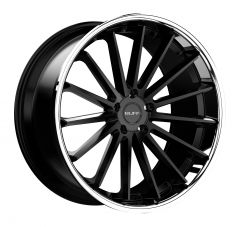 RUFF R3 20x8.5 5/112 ET35 CB66.56 SATIN BLACK W/CHROME STAINLESS STEEL LIP