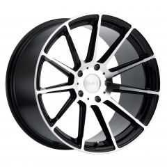 RUFF RS2 18x8.5 5/112 ET32 CB66.56 GLOSS BLACK W/MACHINE CUT FACE