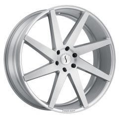 STATUS BRUTE 22X9.5 5/112 ET35 CB66.56 SILVER W/BRUSHED MACHINE FACE