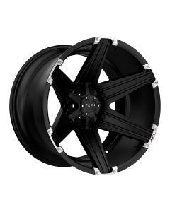 TUFF T-12 22x10.0 5/114.3/127 ET-25 CB78.1 SATIN BLACK W/ BRUSHED INSERTS