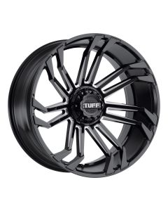 TUFF T-21 20x10.0 5/127/139.7 ET-19 CB78.1 GLOSS BLACK W/ MILLED SPOKES