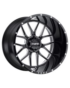 TUFF T-23 20x10.0 5/127/139.7 ET-19 CB78.1 GLOSS BLACK W/ MILLED SPOKES AND DIMPLES