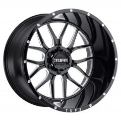 TUFF T-23 20x10.0 6/135 ET-19 CB87.1 GLOSS BLACK W/ MILLED SPOKES AND DIMPLES
