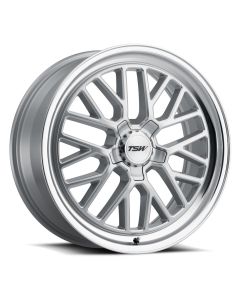 TSW HOCKENHEIM S 17x8.0 5/108 ET40 CB72.1 SILVER W/MIRROR CUT LIP (CHROME HEX NUT)