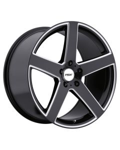 TSW RIVAGE 17x8.0 5/100 ET35 CB72.1 GLOSS BLACK W/MILLED SPOKE