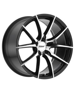 TSW SPRINT 17x8.0 5/100 ET35 CB72.1 GLOSS BLACK W/MIRROR CUT FACE