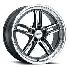 TSW SUZUKA 17x8.0 5/100 ET35 CB72.1 GLOSS GUNMETAL W/MIRROR CUT FACE AND LIP