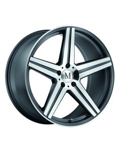 MANDRUS ESTRELLA 20x9.0 5/112 ET40 CB66.56 GUNMETAL W/MIRROR CUT FACE AND LIP