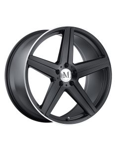 MANDRUS ESTRELLA 17x8.0 5/112 ET25 CB66.56 MATTE BLACK W/MACHINE LIP EDGE