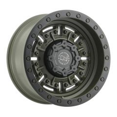 BLACK RHINO ABRAMS 17x9.5 5/127 ET-18 CB71.6 OD GREEN