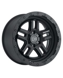 BLACK RHINO BARSTOW 17X8.0 6/130 ET38 CB84.1 TEXTURED MATTE BLACK (ETCHED BLACK RHINO SPOKE LOGO)