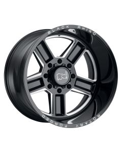 BLACK RHINO CANON 20X9.5 8/165 ET-18 CB122.1 GLOSS BLACK W/MILLED SPOKES