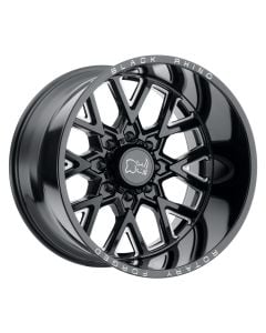BLACK RHINO GRIMLOCK 20x9.5 6/135 ET12 CB87.1 GLOSS BLACK W/MILLED SPOKES