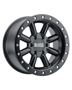 BLACK RHINO HACHI 16x8.0 5/127 ET-10 CB71.6 MATTE BLACK W/SILVER BOLTS