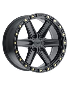 BLACK RHINO HENDERSON 20x9.5 6/139.7 ET-18 CB112.1 MATTE BLACK W/BRASS BOLTS