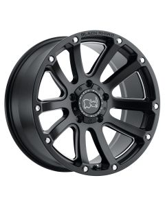 BLACK RHINO HIGHLAND 17x9.5 5/127 ET-12 CB71.6 MATTE BLACK W/MILLED WINDOWS