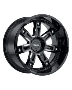 BLACK RHINO LOCKER 17x9.5 6/135 ET12 CB87.1 GLOSS BLACK W/MILLED SPOKES