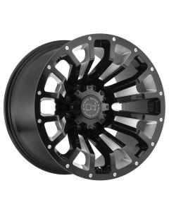 BLACK RHINO PINATUBO 20x9.5 8/165 ET-18 CB122.1 GLOSS BLACK W/MILLED INSIDE WINDOW