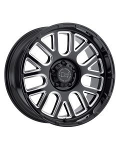 BLACK RHINO PISMO 17x9.5 5/127 ET-18 CB71.6 GLOSS BLACK W/MILLED SPOKES