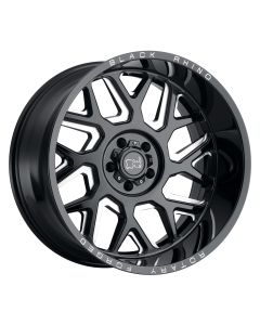BLACK RHINO REAPER 24x14 5/127 ET-76 CB71.6 GLOSS BLACK W/MILLED SPOKES