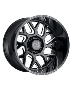 BLACK RHINO REAPER 20x9.5 8/165 ET-18 CB122.1 GLOSS BLACK W/MILLED SPOKES