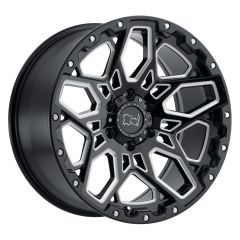 BLACK RHINO SHRAPNEL 18x9.5 5/127 ET-18 CB71.6 GLOSS BLACK W/MILLED SPOKES