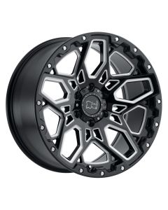 BLACK RHINO SHRAPNEL 20x9.5 6/139.7 ET-18 CB112.1 GLOSS BLACK W/MILLED SPOKES