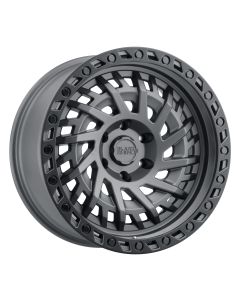 BLACK RHINO SHREDDER 17x9.0 5/127 ET-18 CB71.6 MATTE GUNMETAL W/BLACK LIP EDGE AND