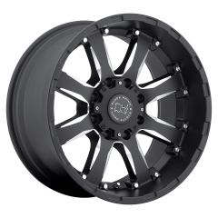 BLACK RHINO SIERRA 18x9.0 8/165 ET-12 CB122.1 GLOSS BLACK W/MILLED SPOKES