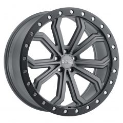 BLACK RHINO TRABUCO 17x8.0 5/112 ET10 CB66.56 MATTE GUNMETAL W/BLACK LIP EDGE AND SILVER BOLTS