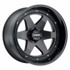 TUFF T1A 15x8.0 5/139.7 ET-13 CB108.1 MATTE BLACK W/GLOSS BLACK LIP