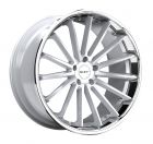 RUFF R3 22x10.5 5/112 ET42 CB66.56 GLOSS SILVER W/ CHROME STAINLESS STEEL LIP