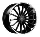RUFF R3 22x9.0 5/115 ET15 CB74.1 SATIN BLACK W/CHROME STAINLESS STEEL LIP