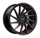 RUFF R363 18x8.0 5/108/114.3 ET38 CB73.1 SATIN BLACK W/RED PIN