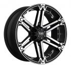 TUFF T-01 18x9.0 8/165.1 ET-6 CB125.1 FLAT BLACK W/MACHINED FACE AND CHROME INSERTS