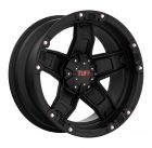 TUFF T-10 15x8.0 6/139.7 ET-13 CB108 FLAT BLACK W/ RED ACCENTS