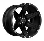 TUFF T-12 22x12.0 8/170 ET-45 CB130 SATIN BLACK W/ BRUSHED INSERTS