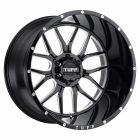 TUFF T-23 18x10.0 6/135 ET-19 CB87.1 GLOSS BLACK W/ MILLED SPOKES AND DIMPLES