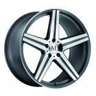 MANDRUS ESTRELLA 18x8.5 5/112 ET32 CB66.56 GUNMETAL W/MIRROR CUT FACE AND LIP