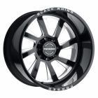 BLACK RHINO BLASTER 22X14 5/127 ET-76 CB71.6 GLOSS BLACK W/MILLED SPOKES LEFT