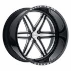 BLACK RHINO MARAUDER 24X14.0 6/139.7 ET-76 CB112.1 GLOSS BLACK W/MILLED SPOKES