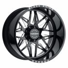 BLACK RHINO TWISTER 22X14 8/170 ET-76 CB125.1 GLOSS BLACK W/MILLED SPOKES LEFT